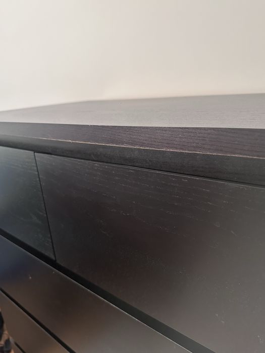 MALM Komoda, 6 szuflad, czarnobrąz