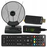 Dekoder tuner TV naziemnej DVB-T2 HEVC H.265 + antena dookólna pokojo