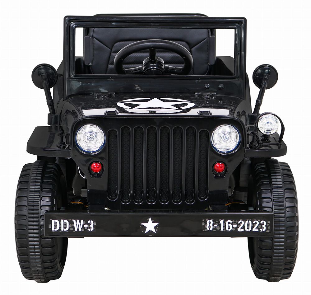 Wojskowe auto na akumulator JH103 Willys 4x4 Czarny