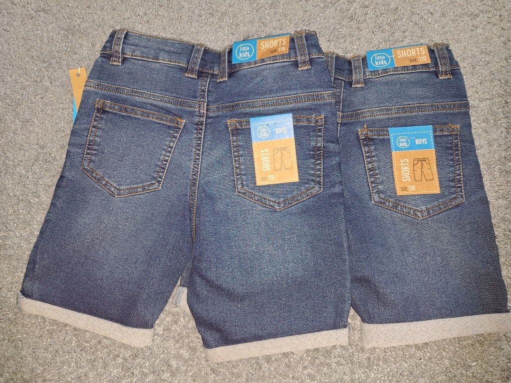 Nowe Krótkie spodenki jeans r.110 i r.116