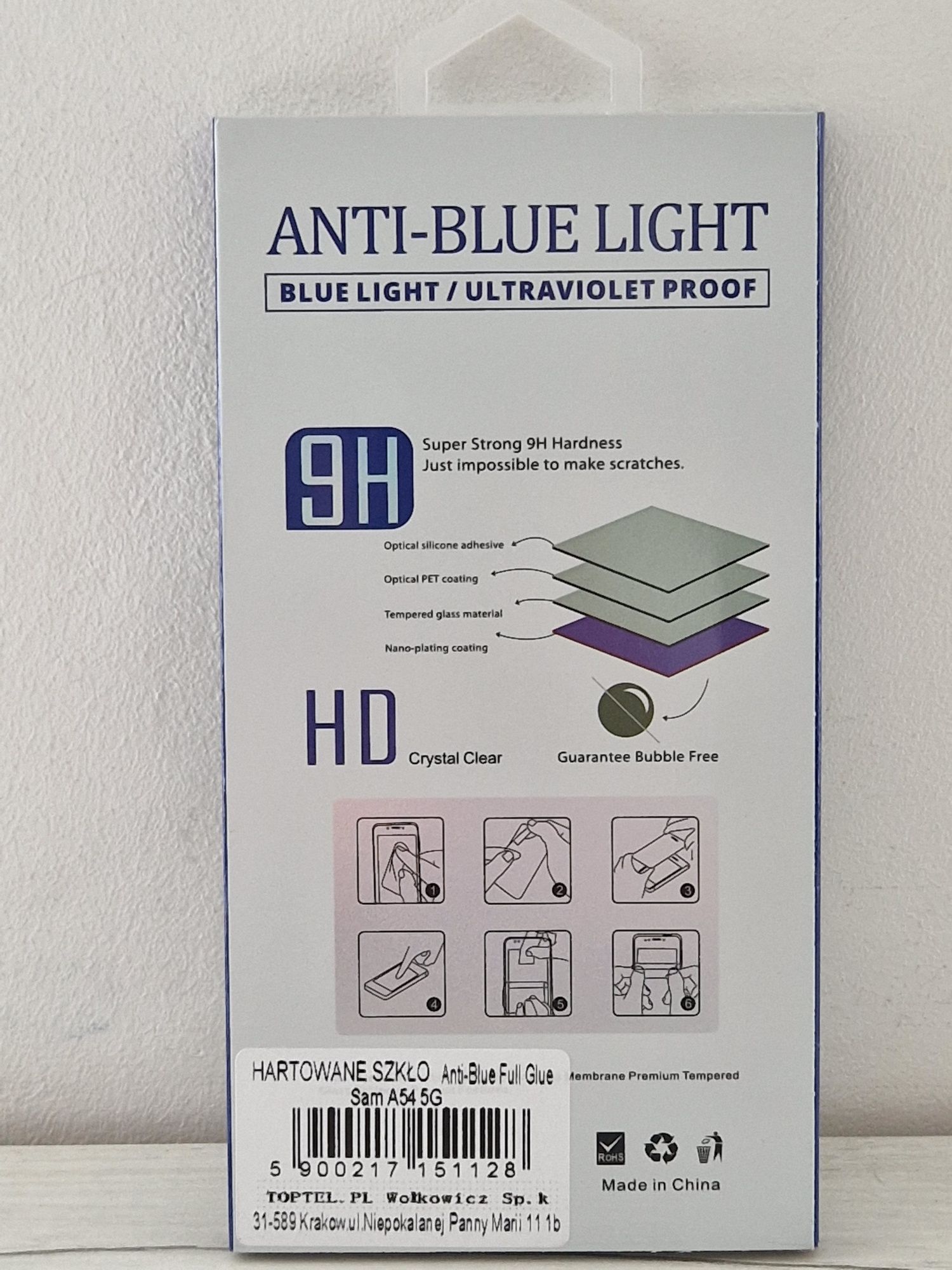 Hartowane szkło Anti-Blue Full Glue do Samsung Galaxy A54 5G