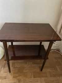 Stary drewniany stolik wysoki połysk prl vintage