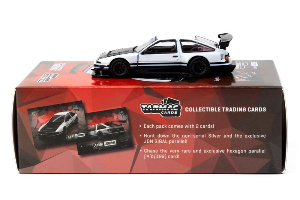 TARMAC 1:64 Toyota Sprinter Trueno AE86 Widebody Jonsibal + Karty
