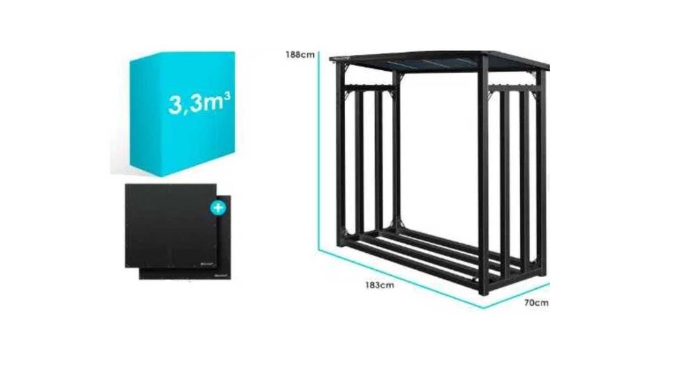 Stojak metalowy na drewno opałowe Kesser czarny