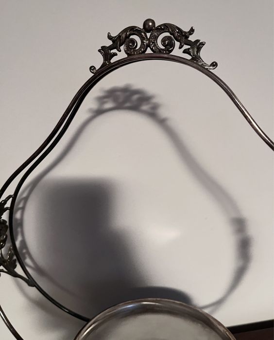 Rarytas posrebrzana patera na nodze ze szkalnym wkładem XIXw. J.Watts