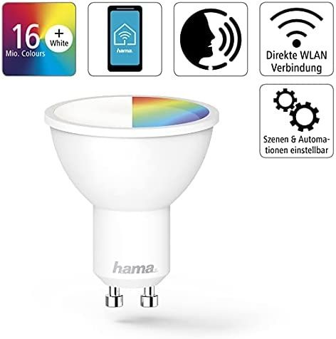 Kit de 4 lâmpadas Hama Smart WiFi Led Gu10 , 4.5 W, RGBW, 300lm