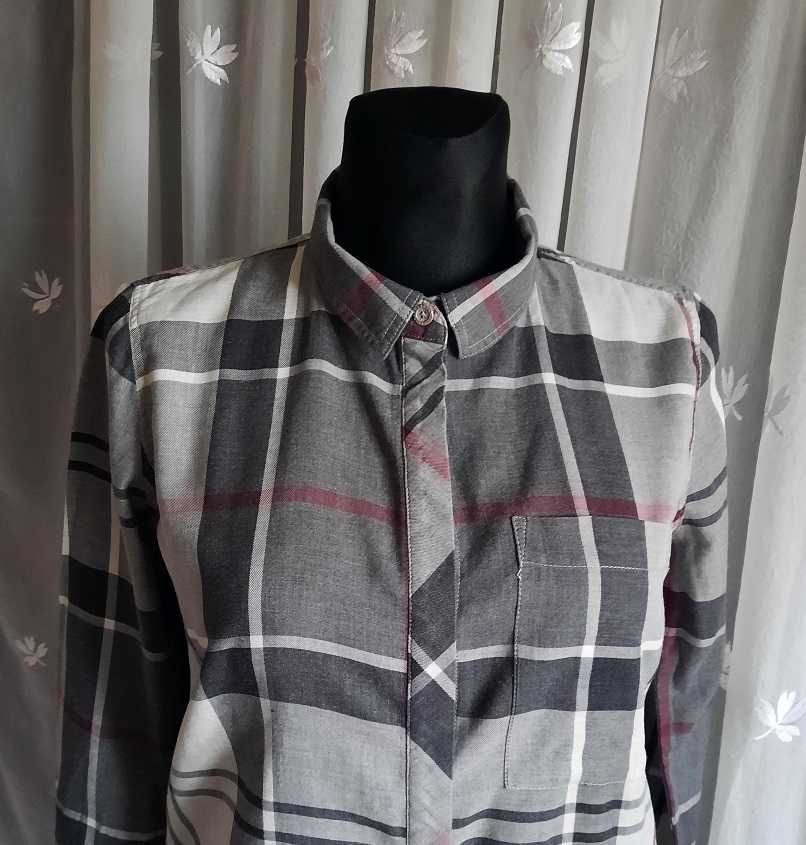 Barbour idealna oryginał logowana krata koszula tunika szara XS S S/M