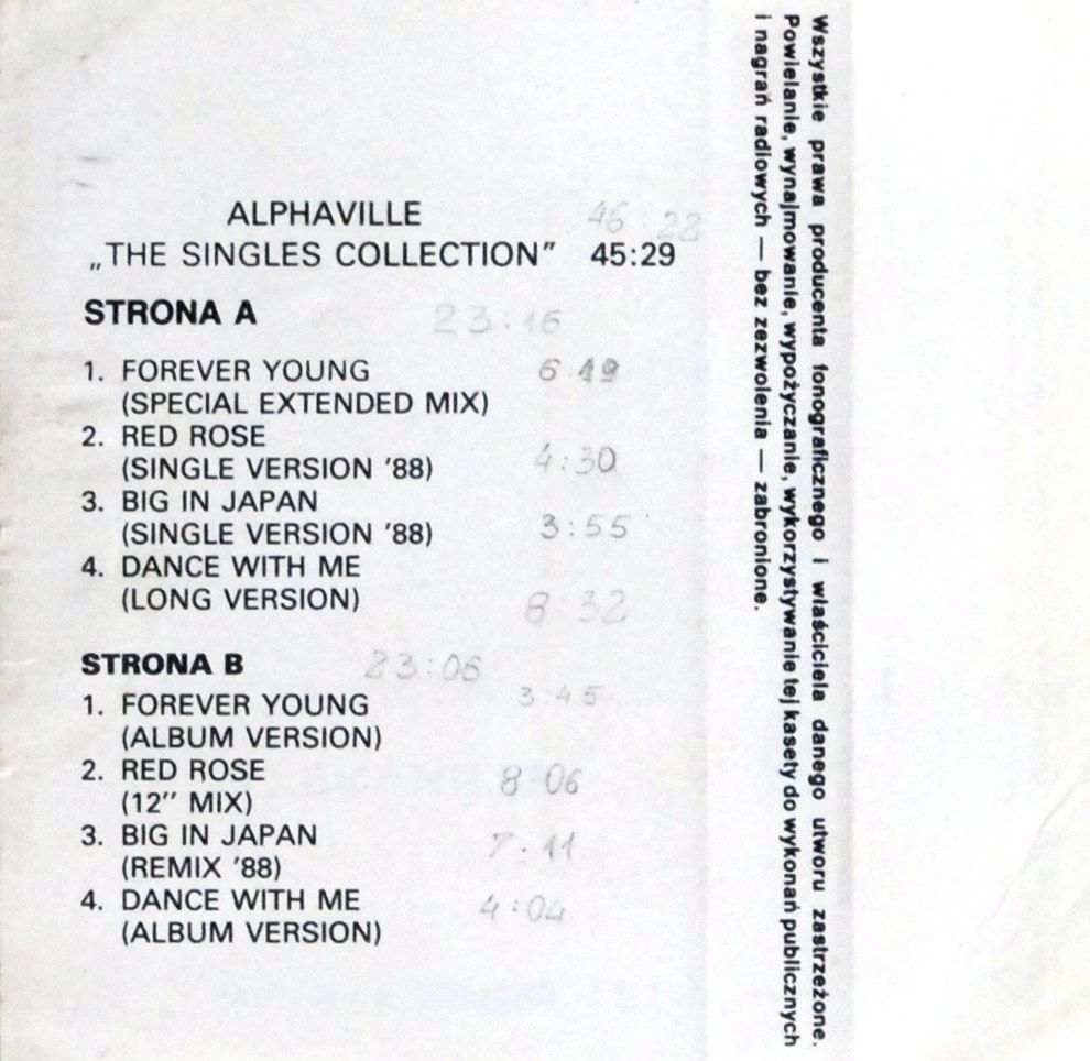 Alphaville - The Singles Collection (kaseta)