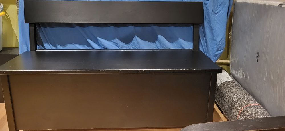 Ława ze schowkiem, czarna dł. 120 cm
