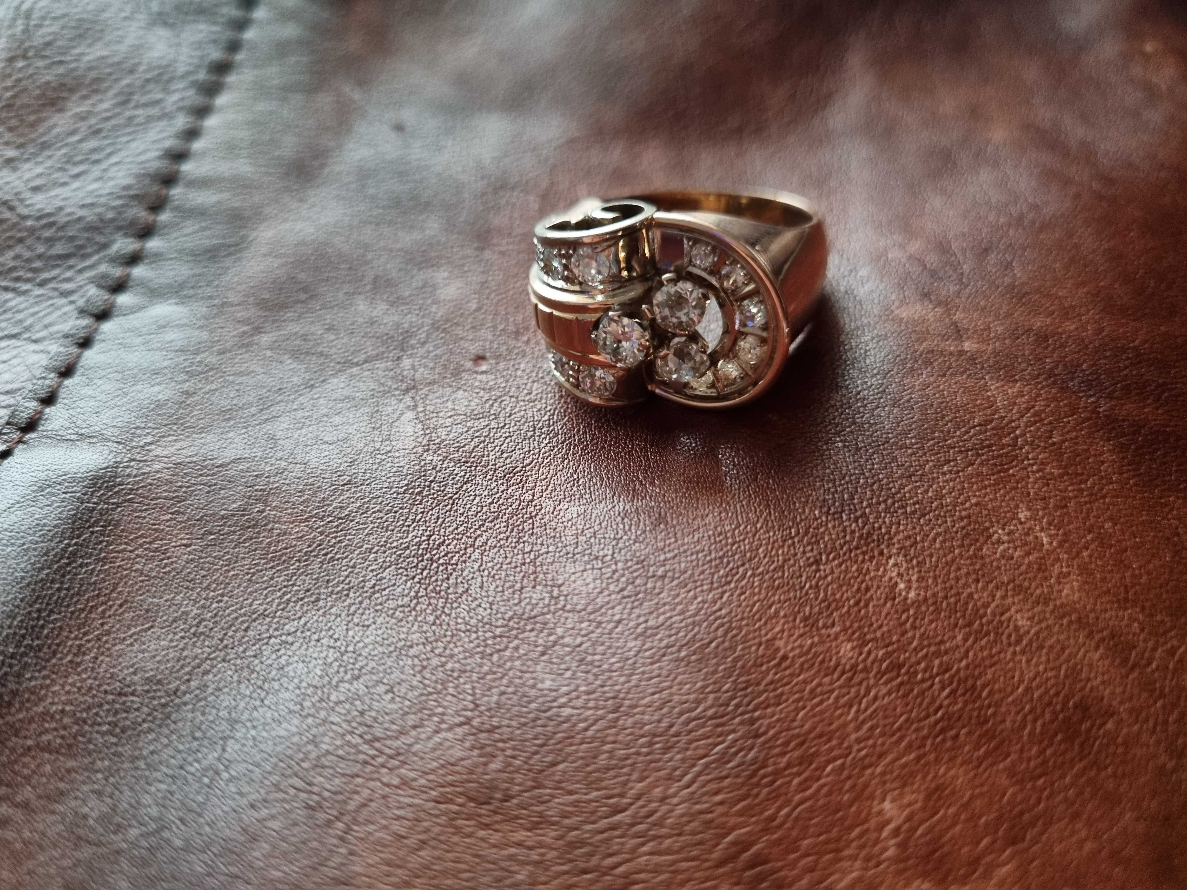 pierścionek diamentowy złoto 750 19,5r