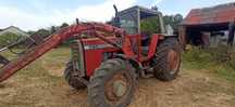 Massey Ferguson 595 z turem jednosekcyjnym, nowe tylne opony