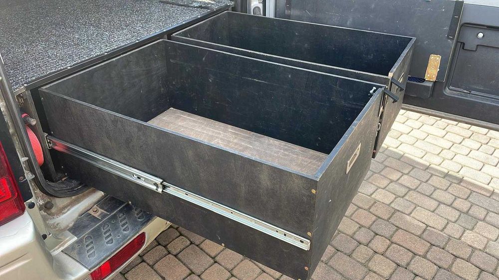 Zabudowa wyprawowa, dwie szuflady z łóżkiem pod Pajero 3 i inne