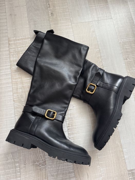 Чоботи Zara шкіряні