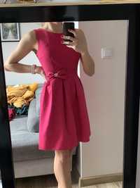 Różowa sukienka z kokardą S
