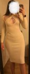 Sexi sukienka w prążek z dzianiny midi sweterkowa Fashion Nova