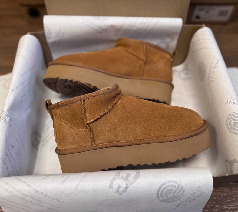 Угги/Угг/Уггі/Уги/Угі/UGG Australia Ultra Mini Platform Chestnut 3 cm