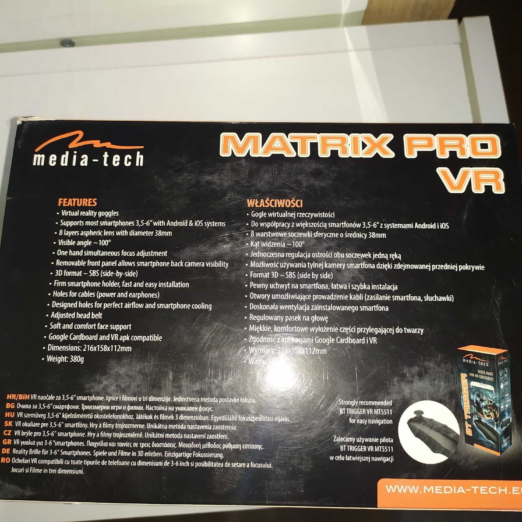 Gogle VR 3D (matrix pro vr)