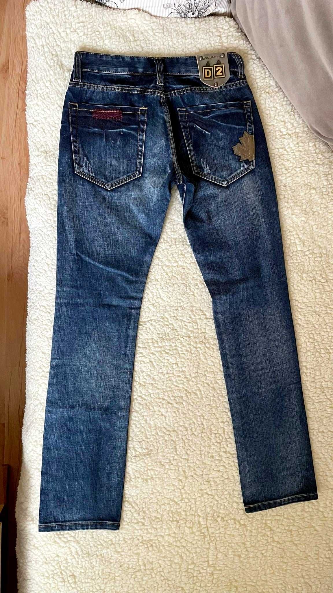 Męskie ekskluzywne spodnie jeansowe Dsquared2 r 30 nowe b/metki