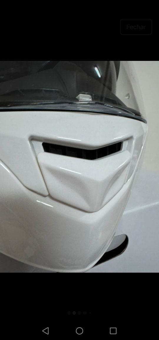 Capacete modular com viseira dupla Vemar NASHI branco .