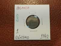 Holanda - moeda em zinco de 1 cent de 1942
