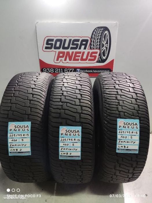 3 pneus semi novos 225-75r15 - infinity - oferta da entrega
