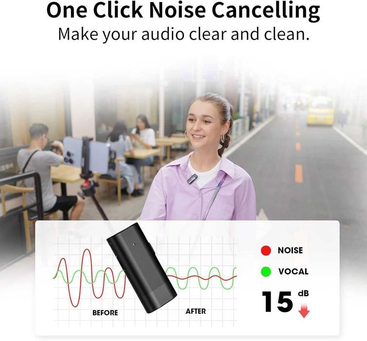 X2 Microfones de lapela sem fios para iPhone