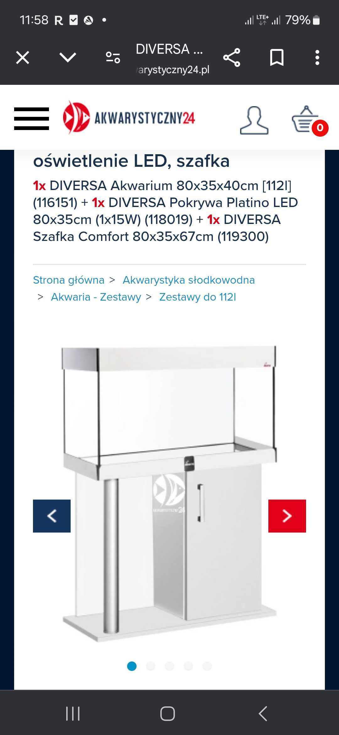 Sprzedam Akwarium 112 l diversa wraz z, szafka