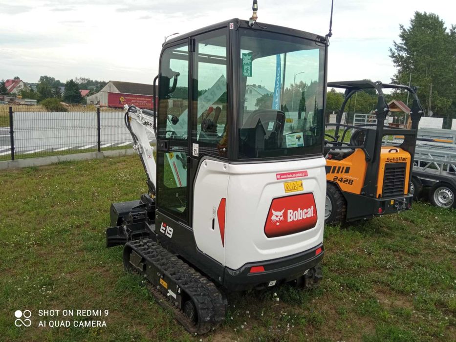 BOBCAT E19 Minikoparka NOWA 2025r. Kpl. 3 łyżek Szybkozłącze 3 Lata GW