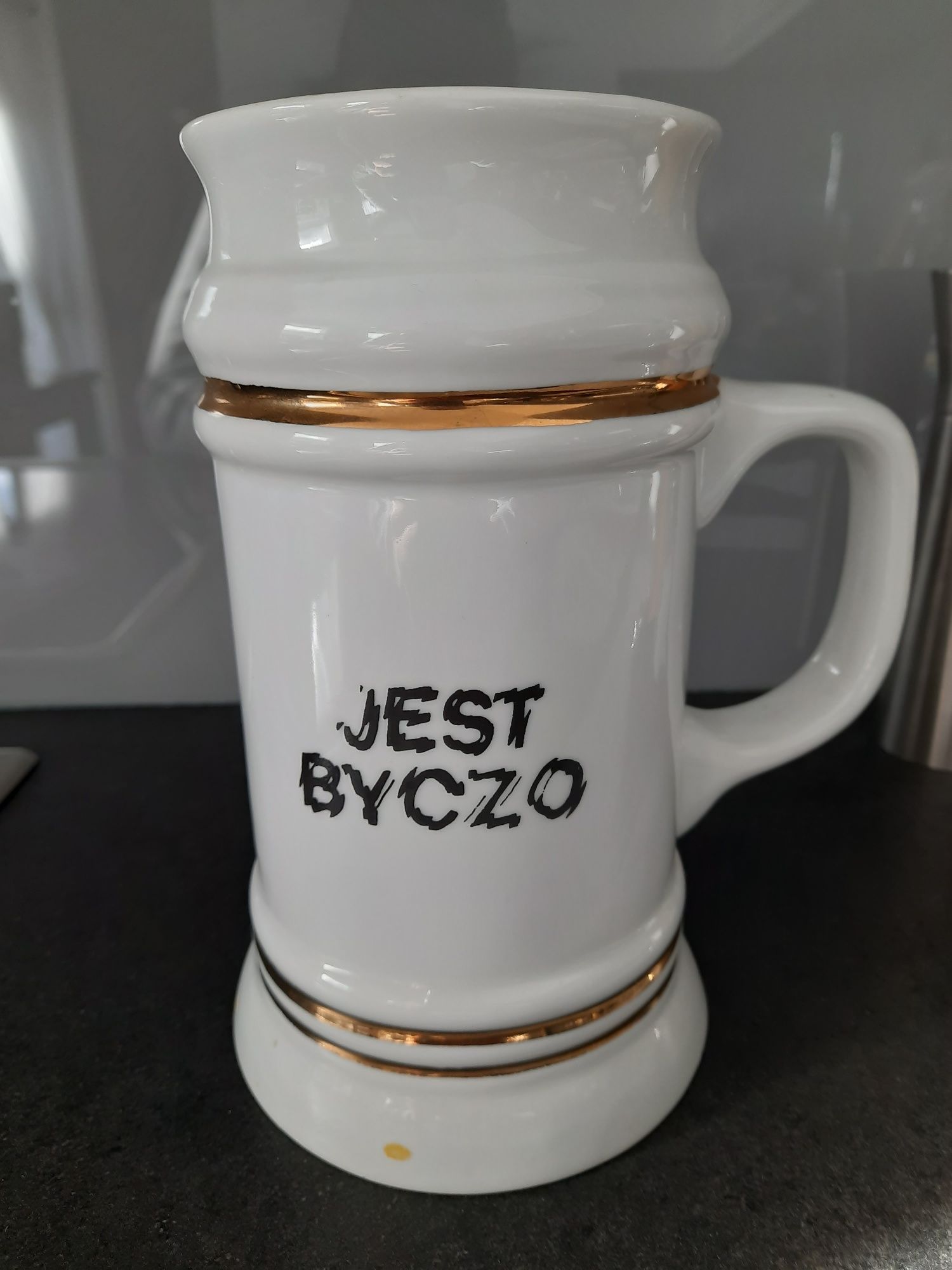 Biały duży kufel