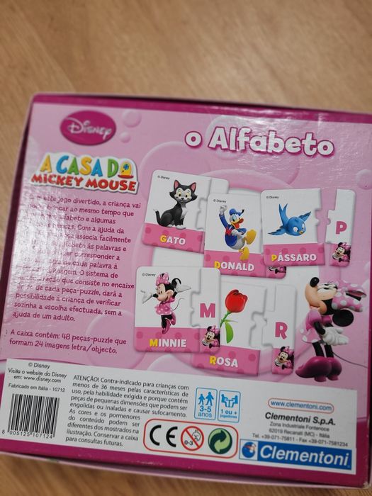 Jogo puzzle Minnie alfabeto