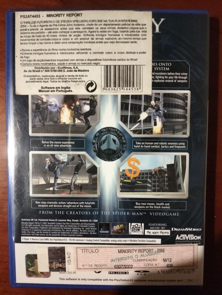 Jogo Minority Report Everybody Runs - PlayStation 2