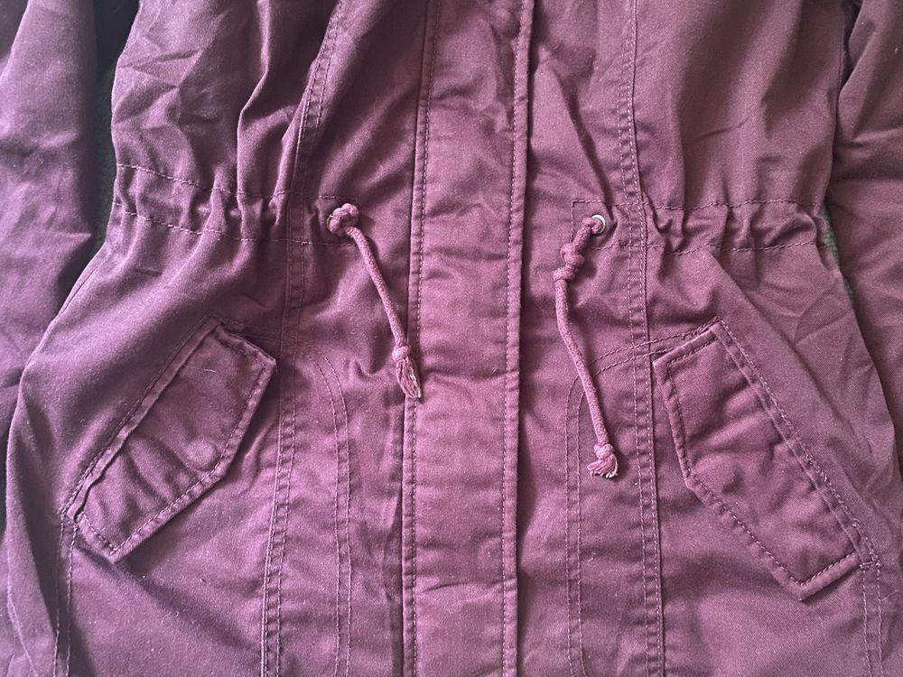 Bordowa kurtka jesien zima parka only M
