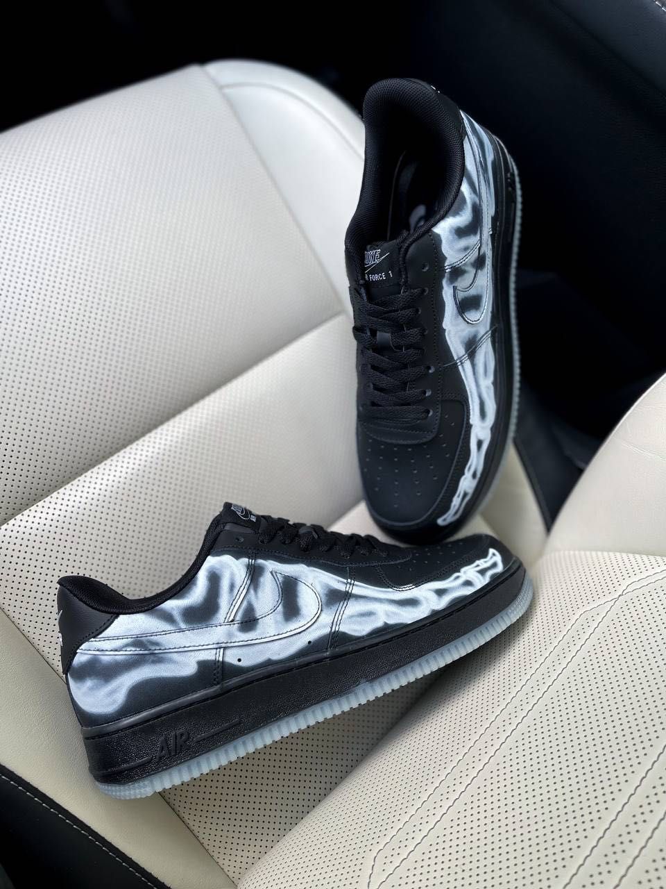 ТОП! Nike Air Force Low Skeleton QS black 41 42 43 44 45