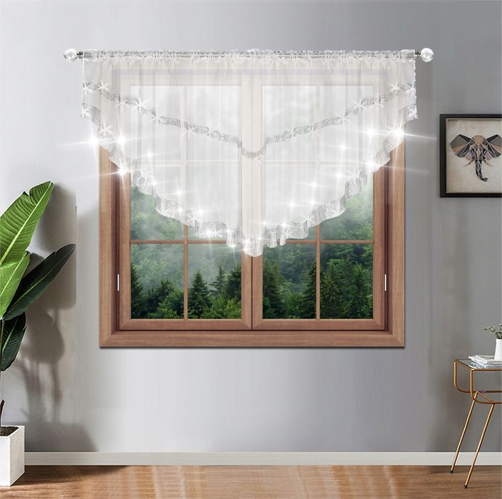 Firana Gotowa Woal Cyrkonie Zazdrostka Diamenty