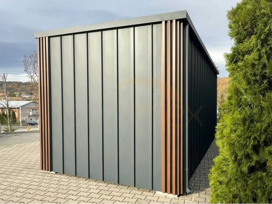 Nowoczesny Kontener Biurowo - Usługowy 6x3m Grafit + Orzech | OD RĘKI!