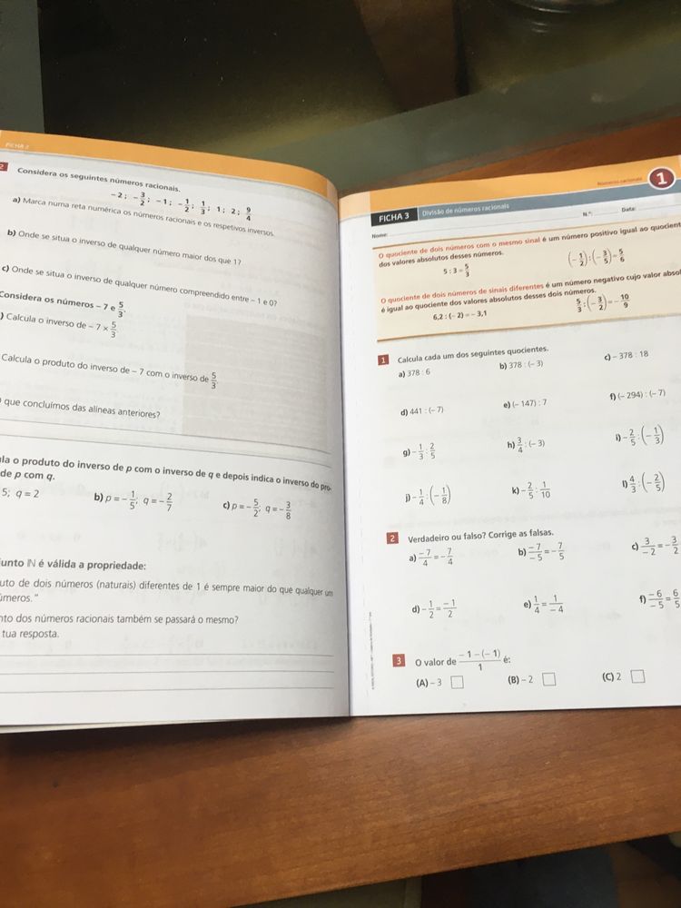 Caderno de atividades matemática 7 ano