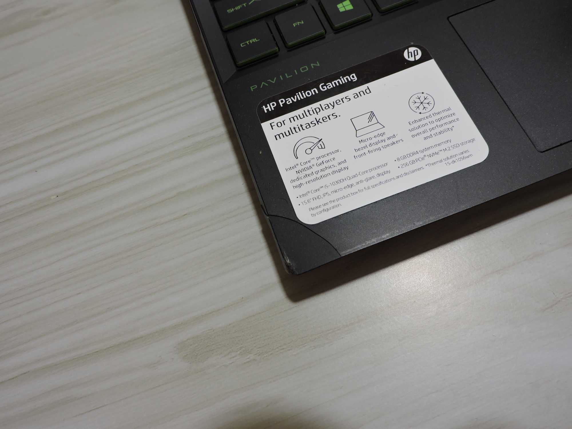 hp pavillion 15-DK1045TG/I5 10300H/GTX 1650