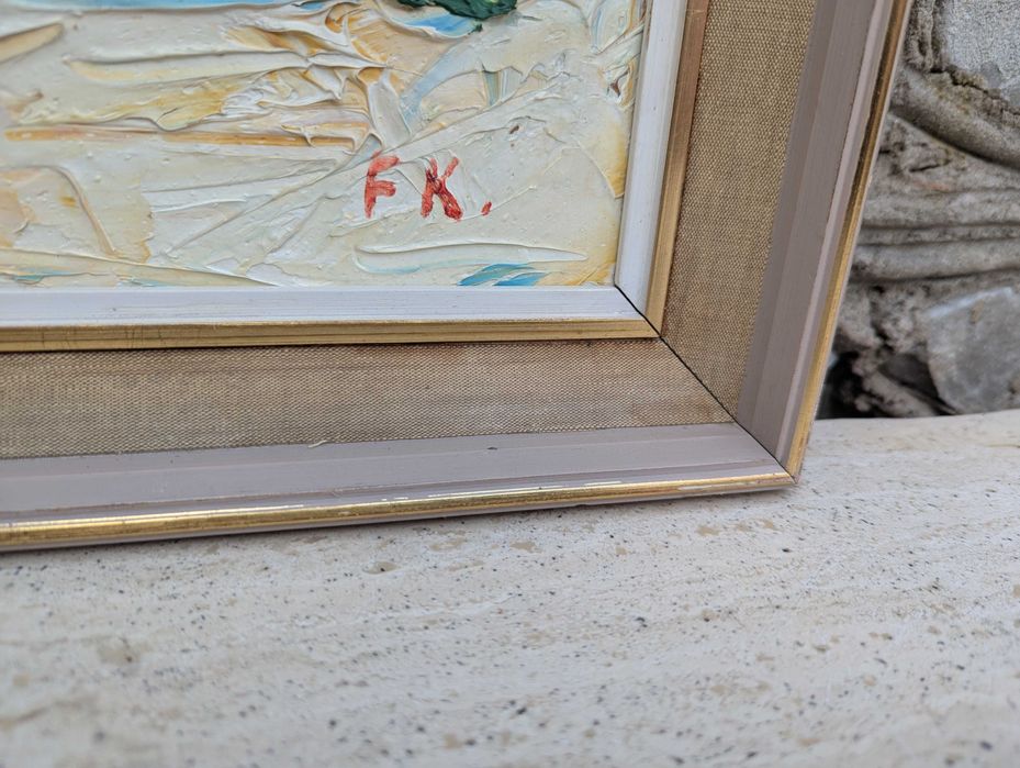 Słoneczniki Sygnatura F.K. Obraz Olejny