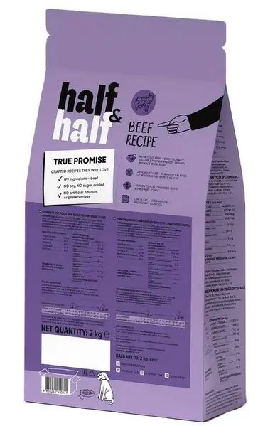 Half&Half Medium Breed корм для собак середніх порід з яловичиною 2 кг