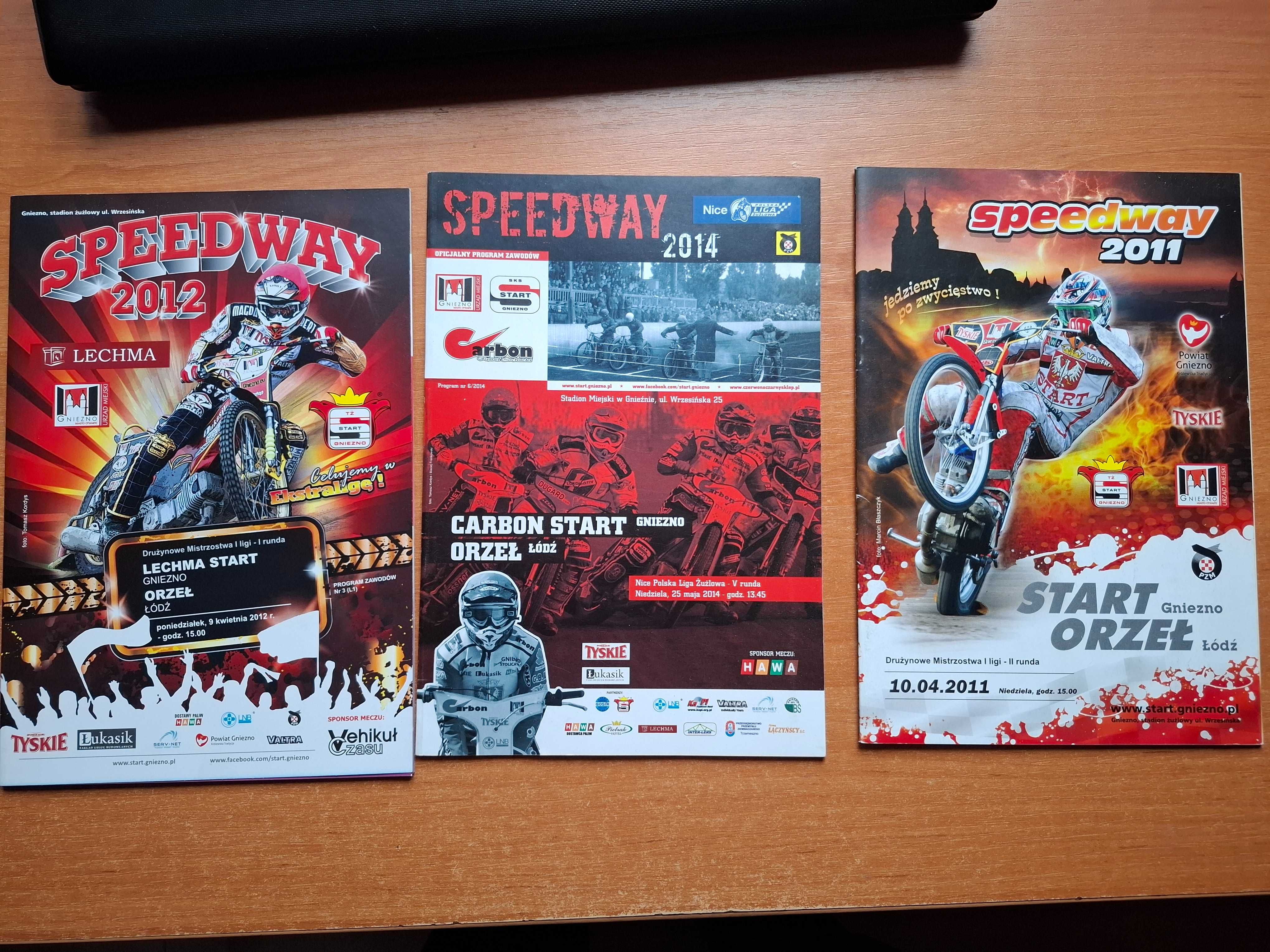 Żużel Start Gniezno, Orzeł Łódź, Polonia Bydgoszcz, programy meczowe