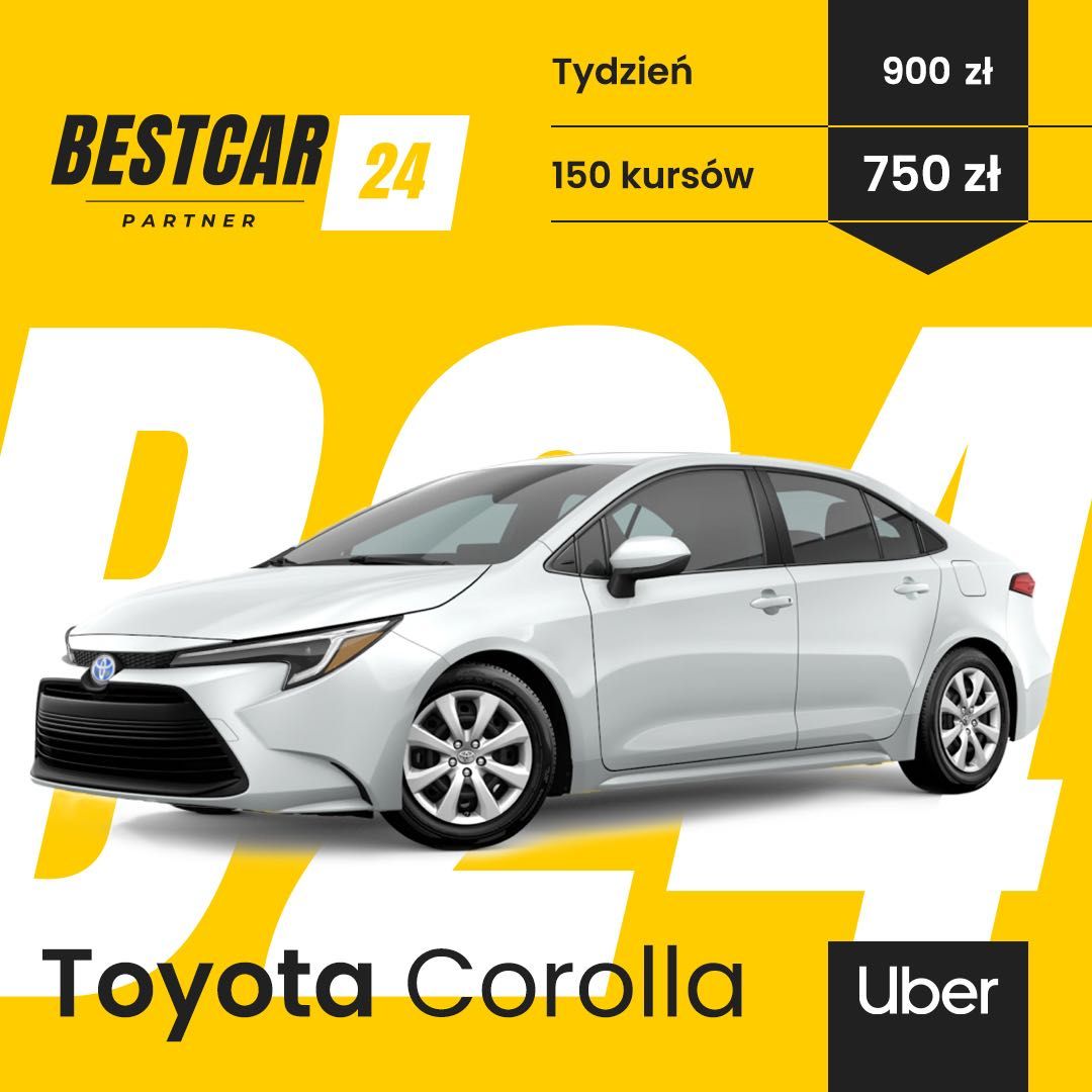Toyota Corolla/CHR/Lexus/ Hybryda + LPG/ Uber/ 650 zł/ Fabia 350 zł
