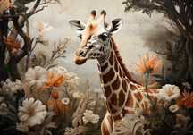Fototapeta Żyrafa Natura Safari Zwierzęta 3D Twój Rozmiar + KLEJ