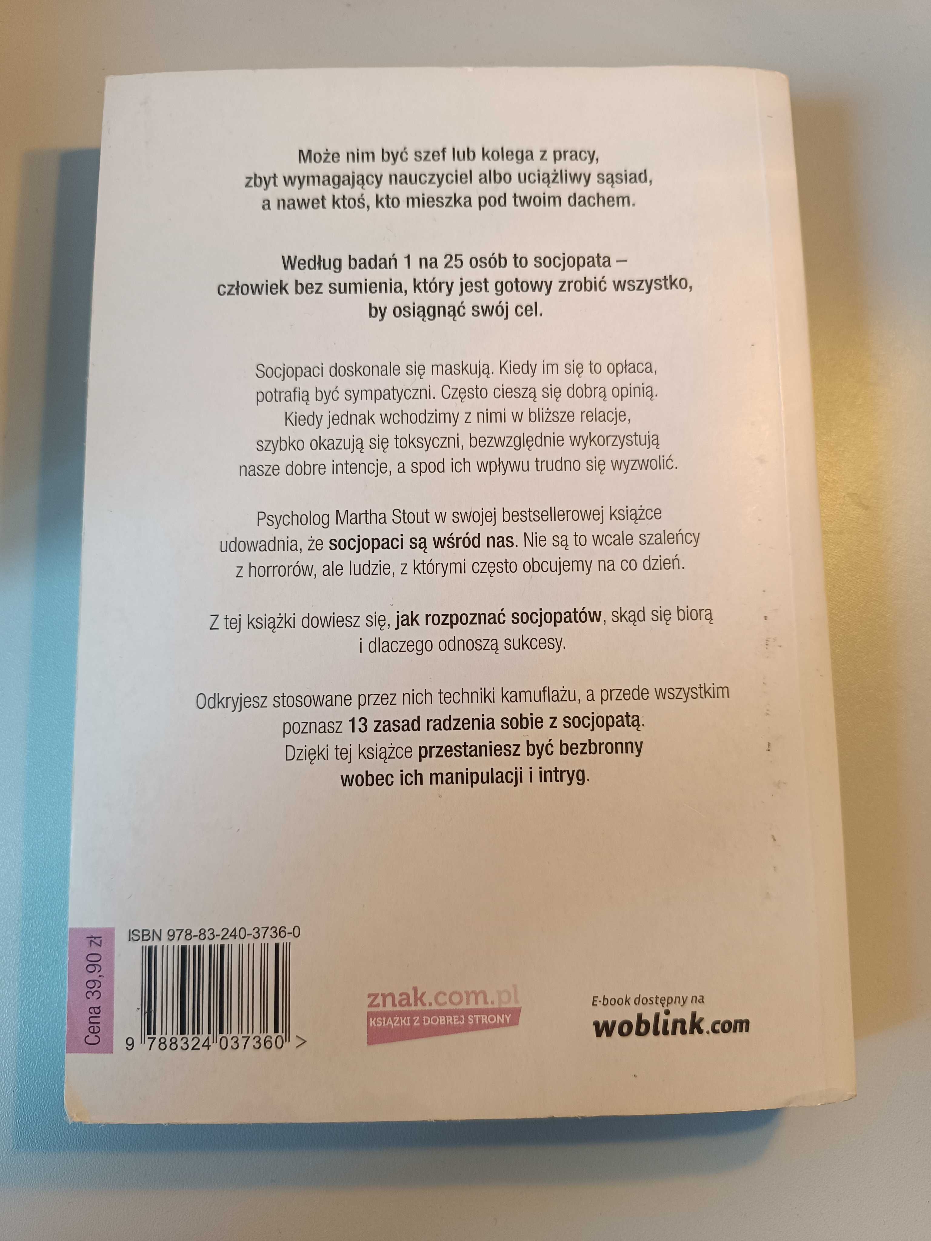 Książka Socjopaci są wśród nas Martha Stout