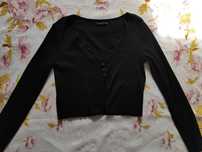 Czarny crop top z koronką