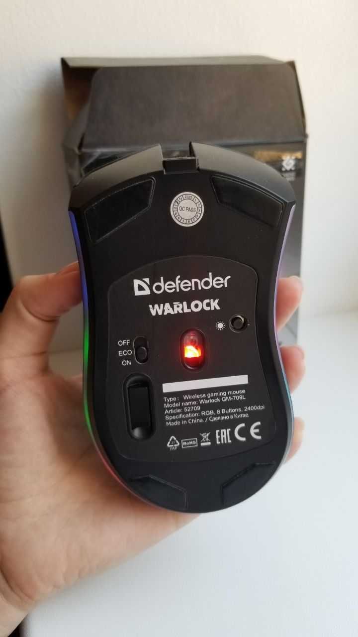 Мышь игровая Defender Warlock GM-709L RGB Wireless Black