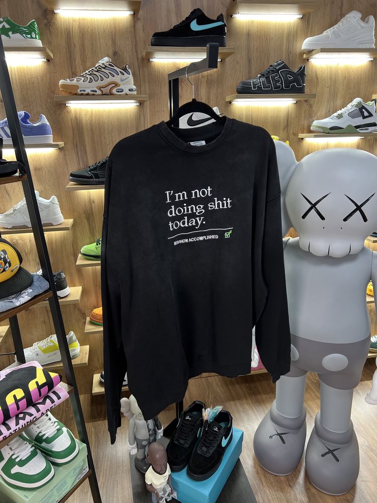 Світшот Vetements “Not Doing Shit Today” Black