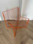 Stan idealny Fotel ikea SKALBODA metalowy pomaranczowy