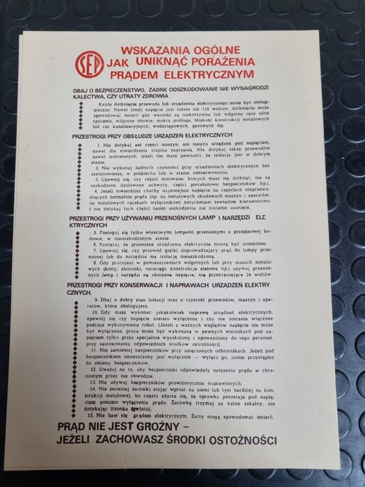 Tablica informacyjna PRL instrukcja dla tokarzy