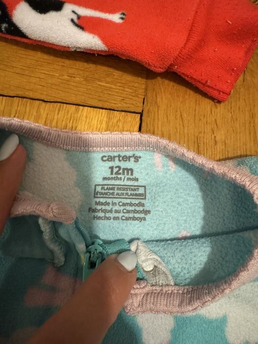 Zestaw pakacyków  Pizama grubsza CARTER’S ze stópkami