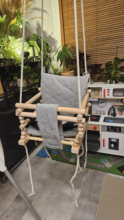 Huśtawka drewniana dla dzieci 3w1 Stilin stan idealny